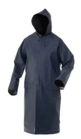 Impermeable Uso Industrial Tipo Gabardina sin reflejante (Azul/Amarillo/Negro)