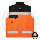 Chaleco MCA GEAT Ejecutivo Rompevientos Negro con Naranja