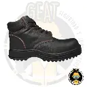 Bota Industrial Dieléctrica Negra, Suela de Hule Antiderrapante, Piel Vacuna, Casquillo de Poliamida 