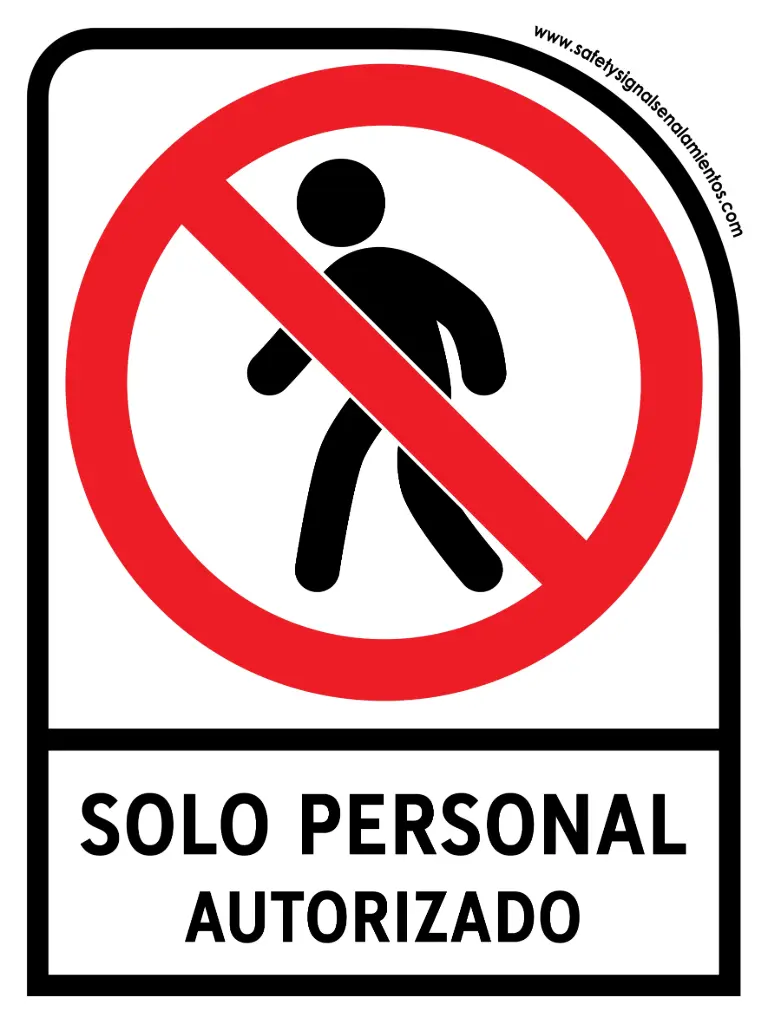 Señal solo personal autorizado 35 x 20