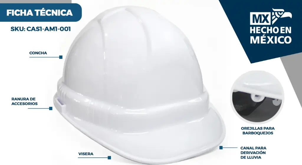 Casco de seguridad Clase E, ajuste de intervalos, con 6 puntos de anclaje Mca IGA 