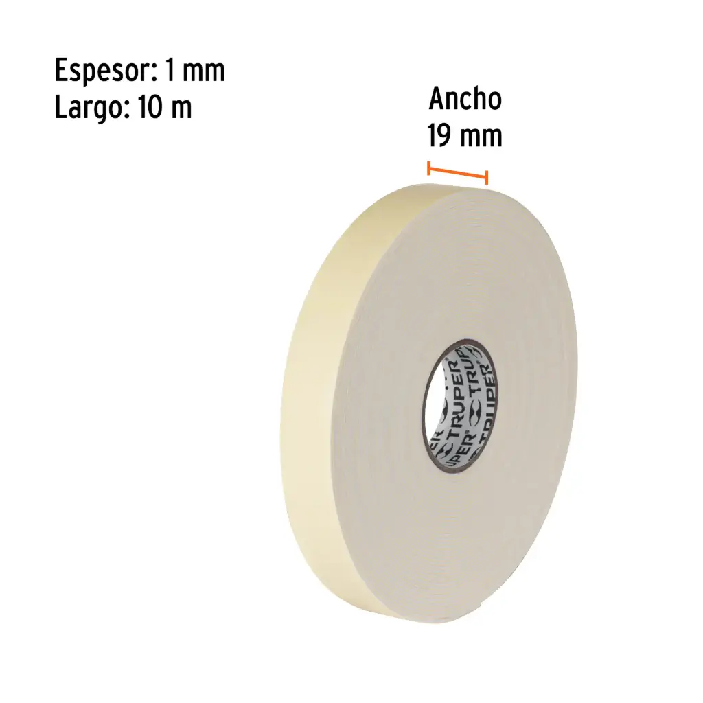 Cinta doble cara de 19 mm x 10 m, Truper 