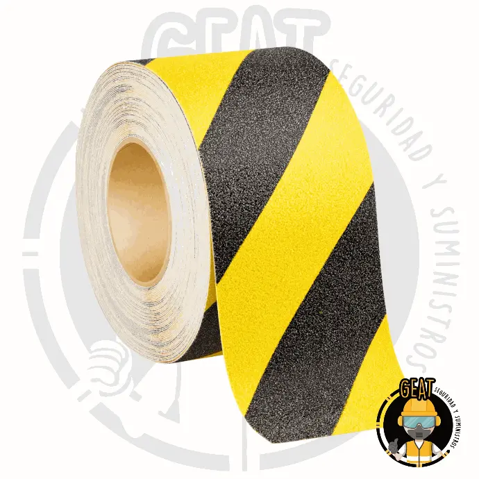 Cinta Antiderrapante Amarilla/Negra con abrasivo 50 m