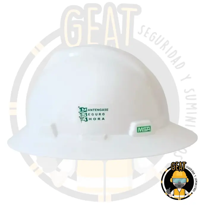 Casco de Seguridad MSA V-Gard Blanco – Ala Ancha con Ajuste Matraca