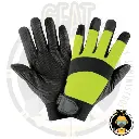 Guantes mecánico, alta visibilidad, palma poliuretano, verde