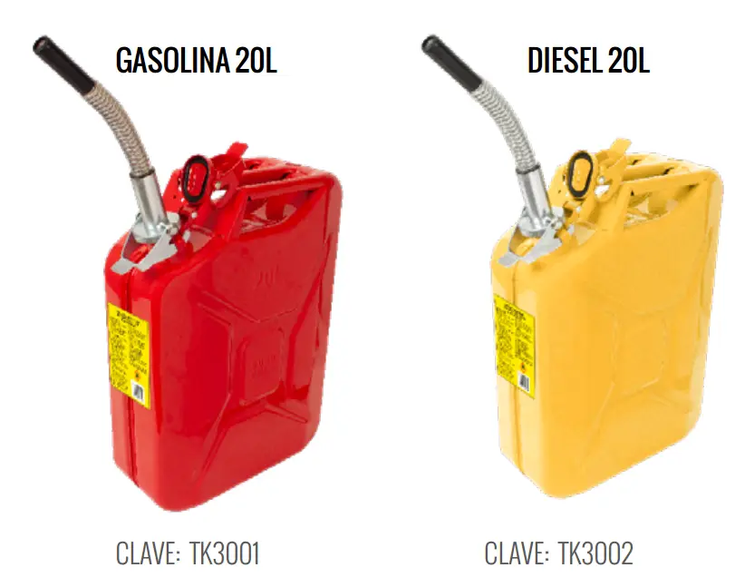 Tanque Dogotuls 20L  de acero rolado cal. 0.8mm (Amarillo, DIESEL)