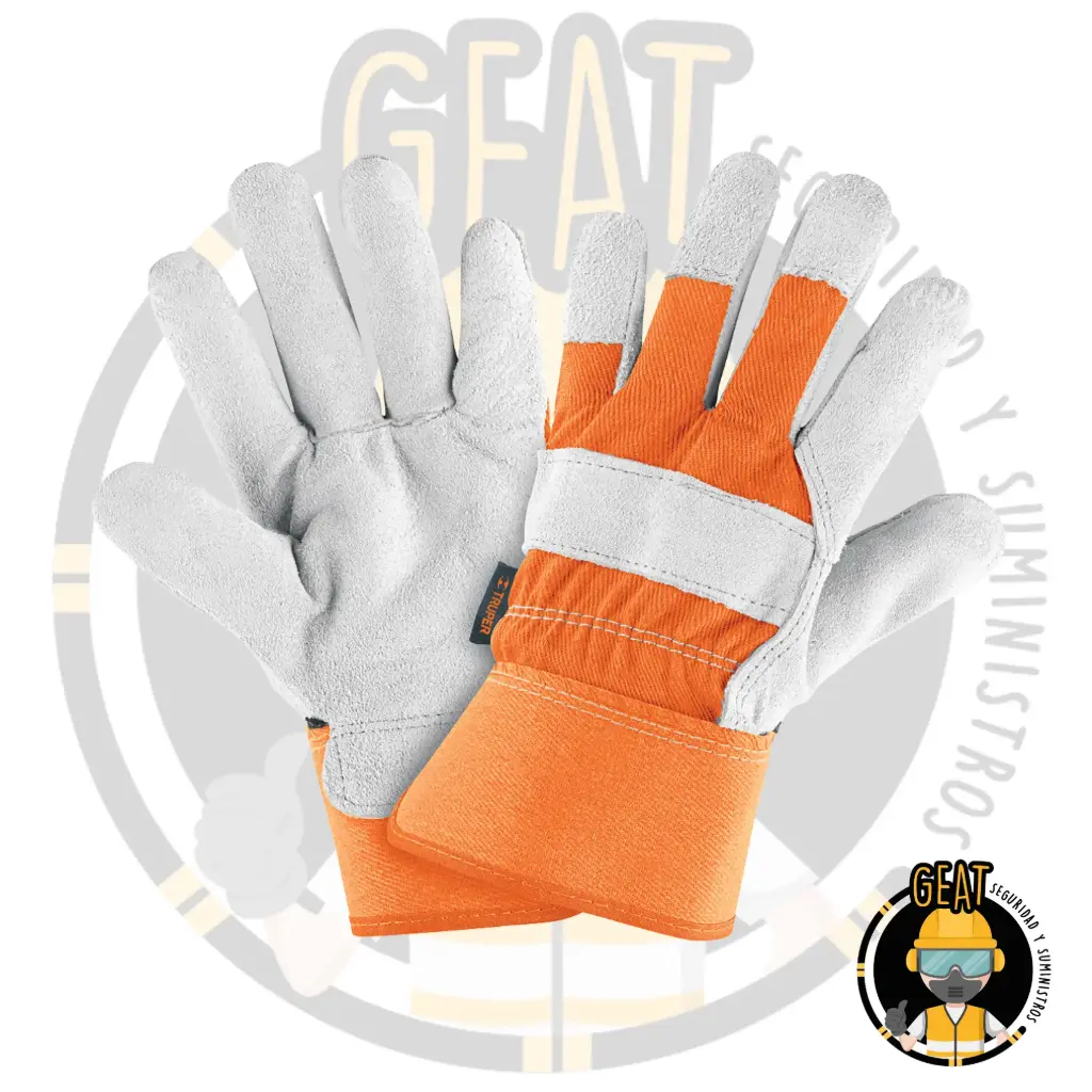 Guante De Carnaza/Loneta, Puño De Seguridad.