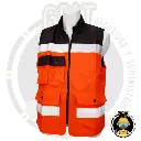 Chaleco GEAT Ejecutivo Rompevientos Negro con Anaranjado – Tallas CH a XG