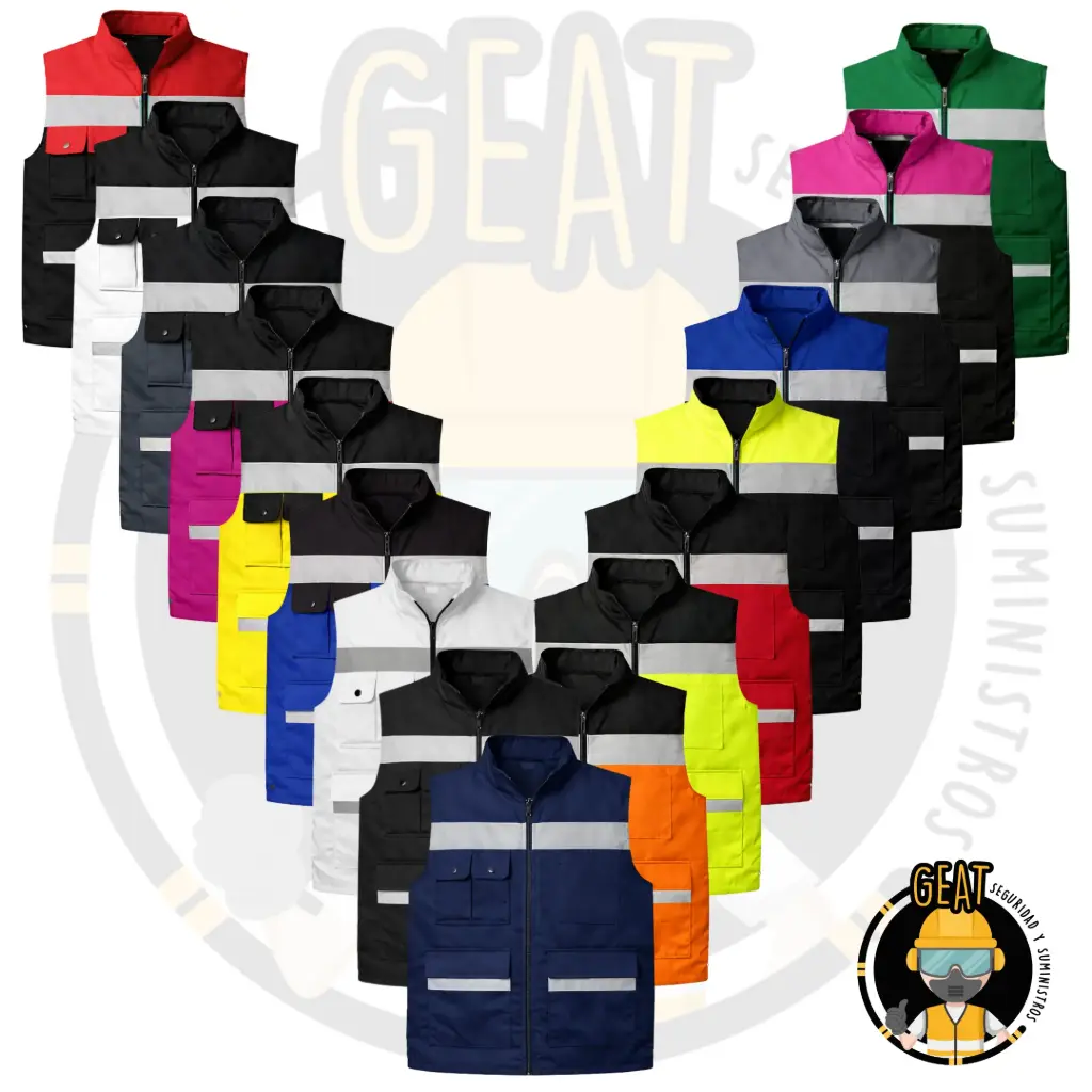 Chaleco Ejecutivo Rompevientos (EG, Negro/Verde Neón /amarillo/rojo/azul/naranja/verde pistache/gris/fiusha/)