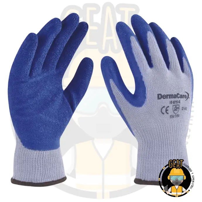 Guante Tipo Japonés con Látex Azul – DermaCare