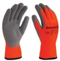 Guante de Acrílico Naranja Recubierto de Látex en Palma