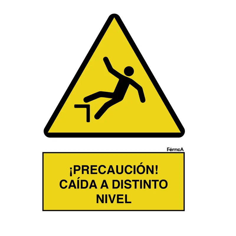 Señal de "Precaución Caída a Distinto Nivel" de 25 x 35