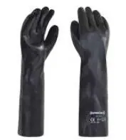 Guante Negro con una Inmersión de PVC con Soporte de Algodón 18” Pulgadas