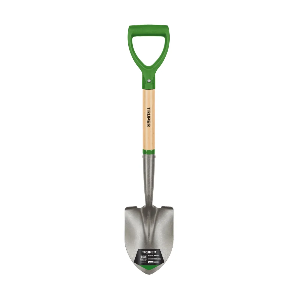 Pala cajuelera redonda, puño "D" mango de madera, TRUPER