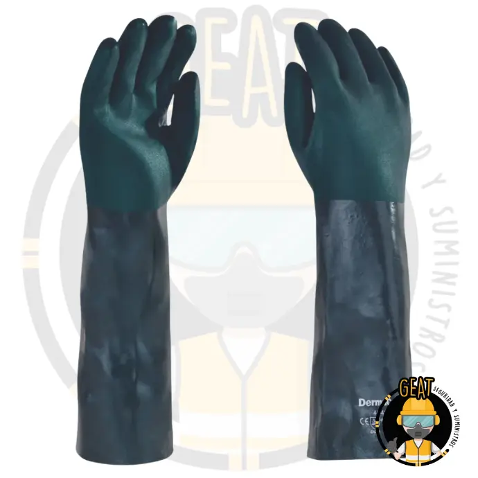 Guante Verde con Doble Inmersión de PVC – 14”
