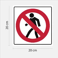 Señal "Prohibido el paso" en Acrílico de  20x20 cm 