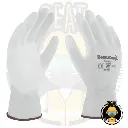 Guante de Nylon Blanco con Poliuretano en Palma y Puntas de Dedos