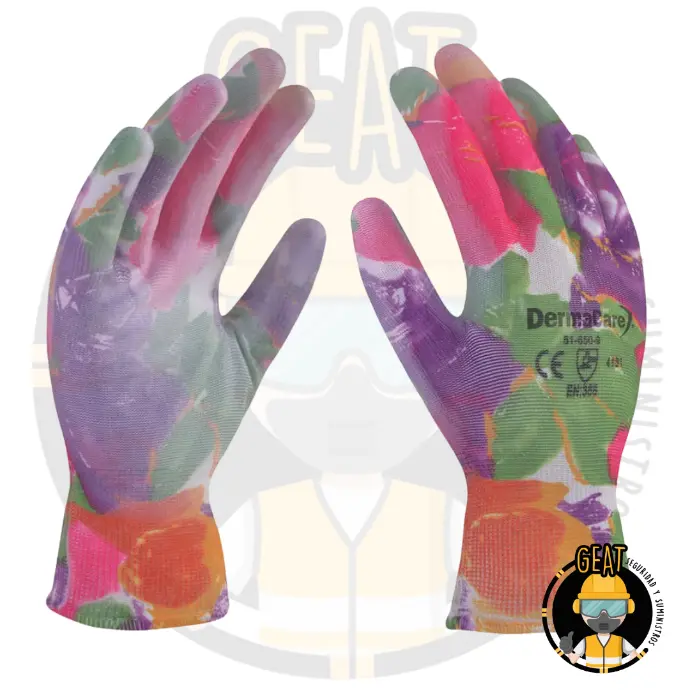 Guantes de Nylon y Poliéster con Recubrimiento de Palma – DermaCare