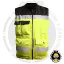 Chaleco MCA GEAT Mod. Ejecutivo – Gabardina Negro con Amarillo, Talla XG