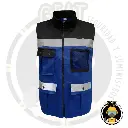 Chaleco GEAT Ejecutivo de Gabardina – Negro con Azul Celeste (Talla CH)