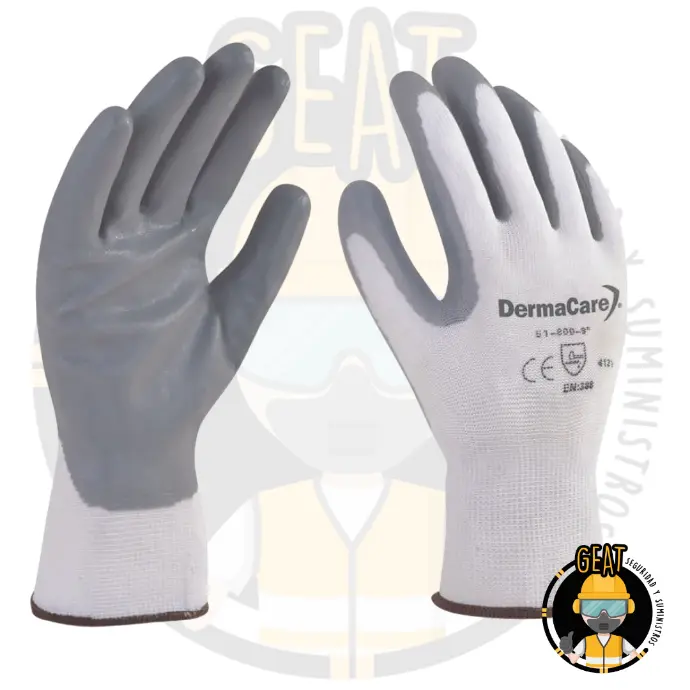 Guante de Nylon Blanco con Nitrilo Espumado