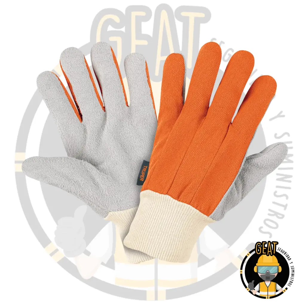 Guante De Carnaza/Loneta, Puño Tejido.