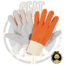 Guante De Carnaza/Loneta, Puño Tejido.