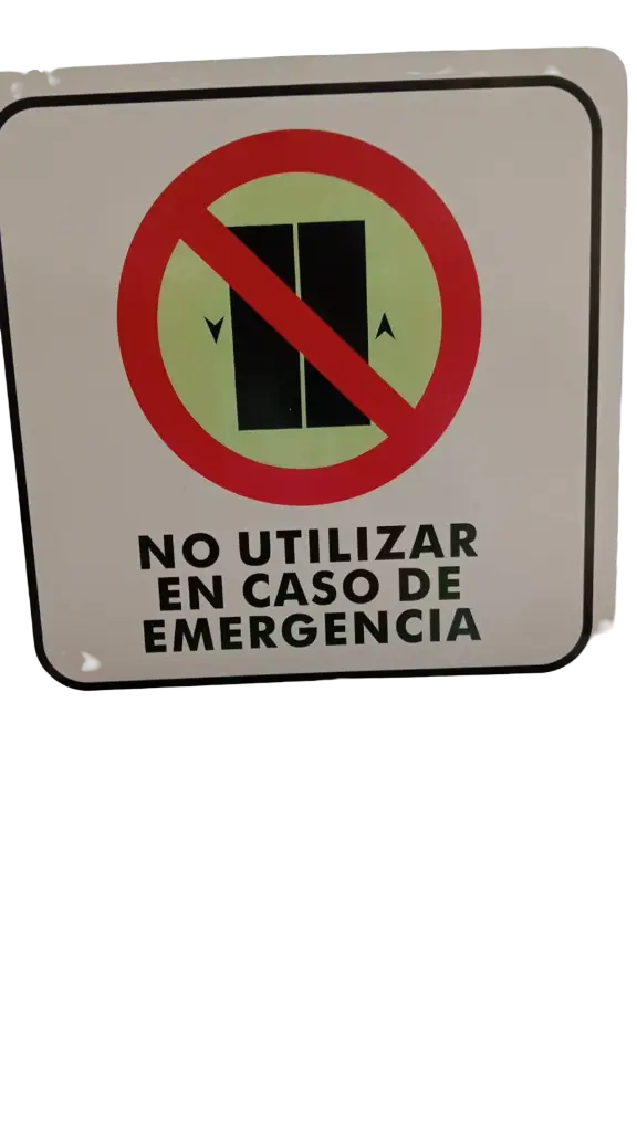 Señal de no utilizar en caso de emergencia de 20 x 20