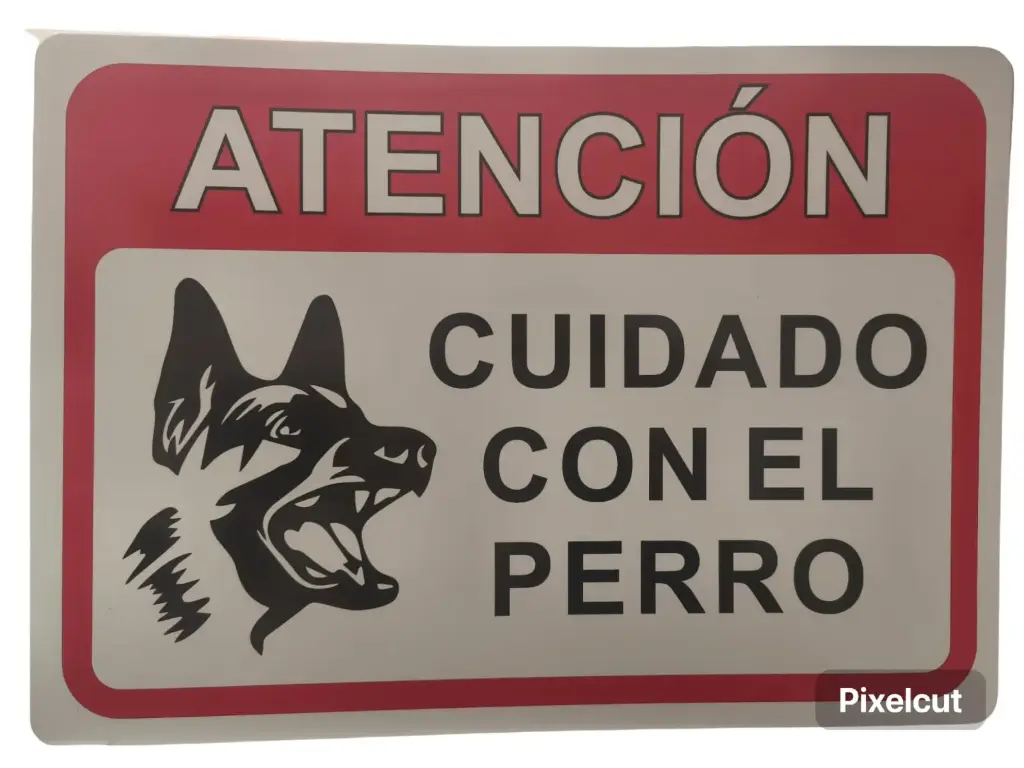 Señal Atención "Cuidado con el perro" de 35 x 25