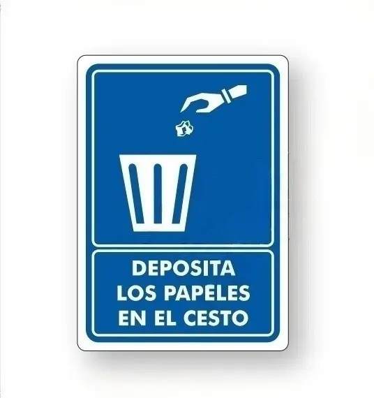 Deposita los papeles en el cesto 35 x 25