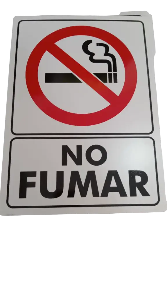 Señal de no fumar de 25*35 cm  