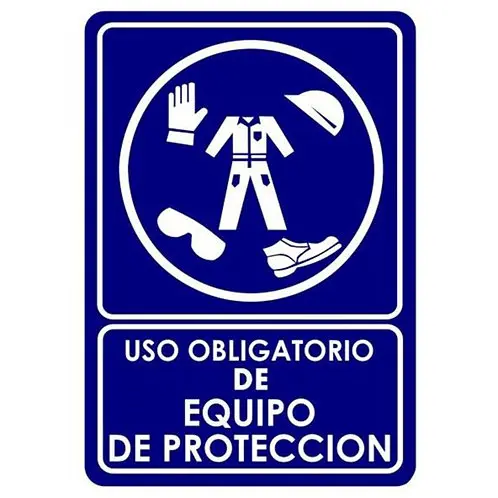 señal de uso obligatorio de equipo de protección de 25*35 cm  