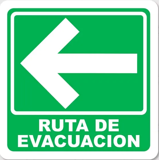 Señal de ruta de evacuación < de 20*20 cm  