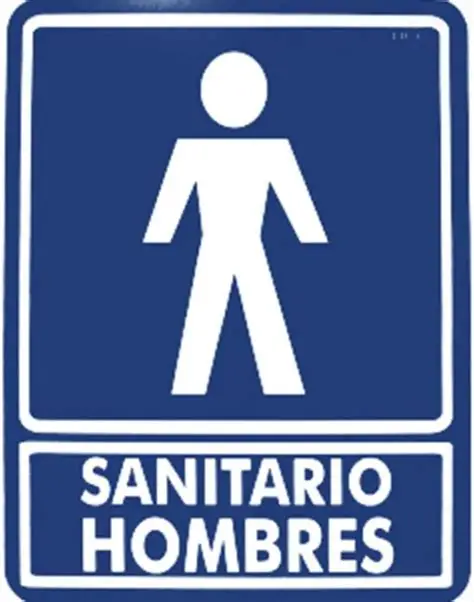 Señal de sanitarios hombres de 20*25 cm  