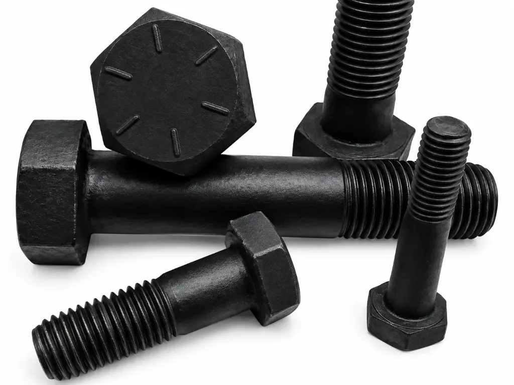 Tornillo hexagonal grado 8 negro de 5/8 x 1 1/2 con tuerca grado 8 y rondana plana F436