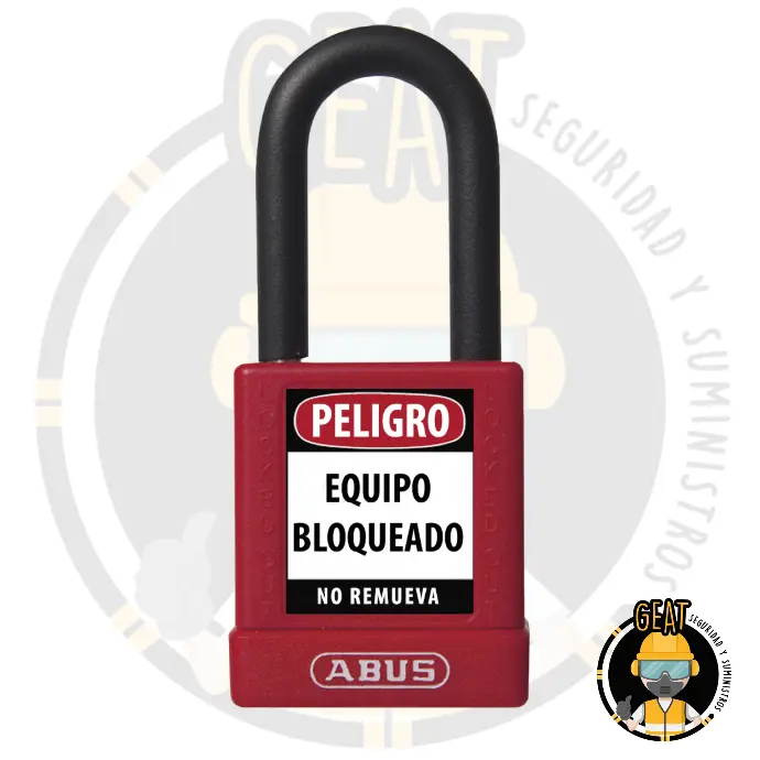 Candado Rojo Bloqueo ABUS Dieléctrico 6.5mm 1 Key