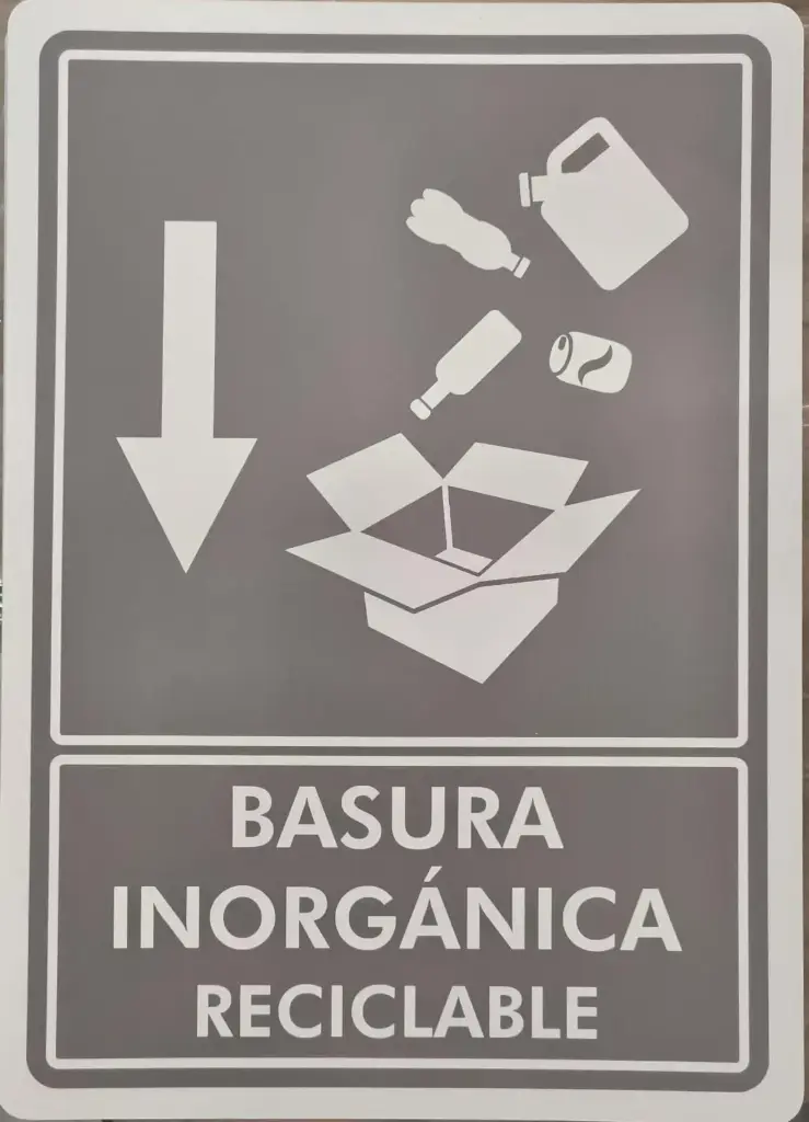 Señal de "Basura inorgánica reciclable" de 35*25 cm