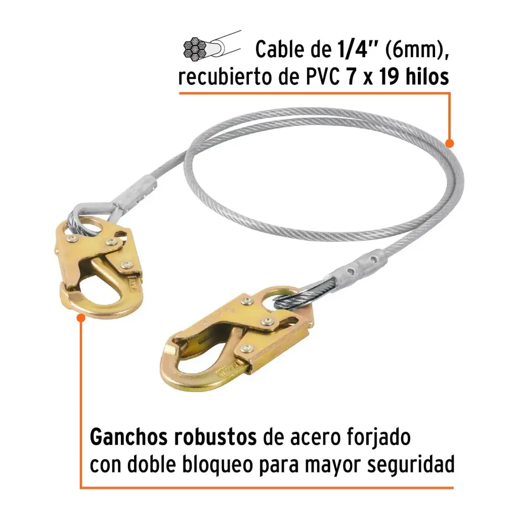 Cable De Posicionamiento, De Acero, 1.8m 