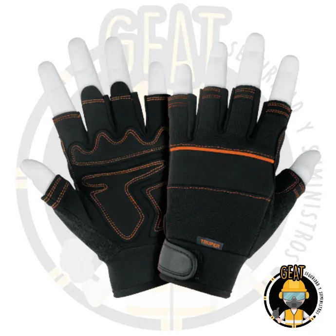 Guantes para Mecánico Cortos, Palma De Carnaza Sintética. 