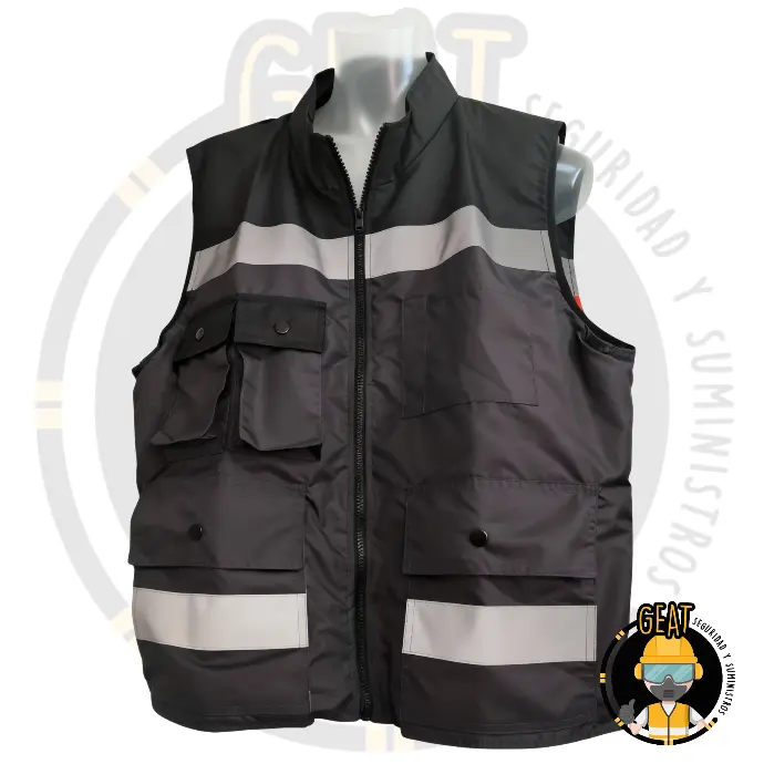 Chaleco GEAT Ejecutivo Rompevientos – Negro con Gris