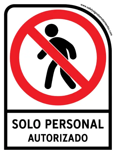 Señal solo personal autorizado 35 x 20