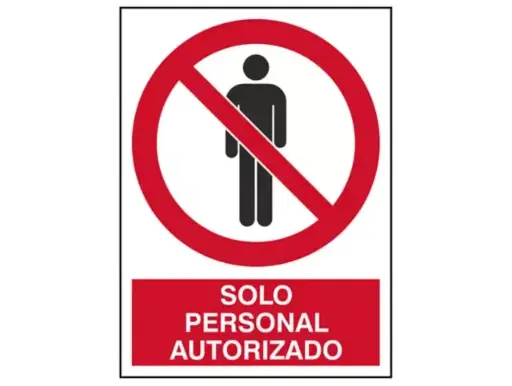 Señal solo personal autorizado de 20 x 20