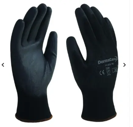 Guante Poliéster Negro C/PAL POLIU 