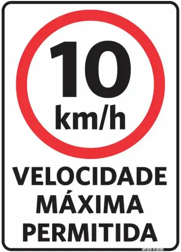 Señal de Limite de Velocidad 10 KM 25x35
