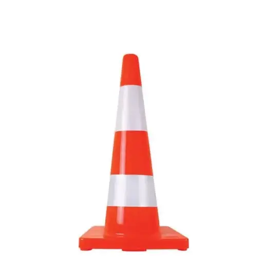 [SE-CO45-R2] Cono de base naranja con doble reflejante de 45 cm