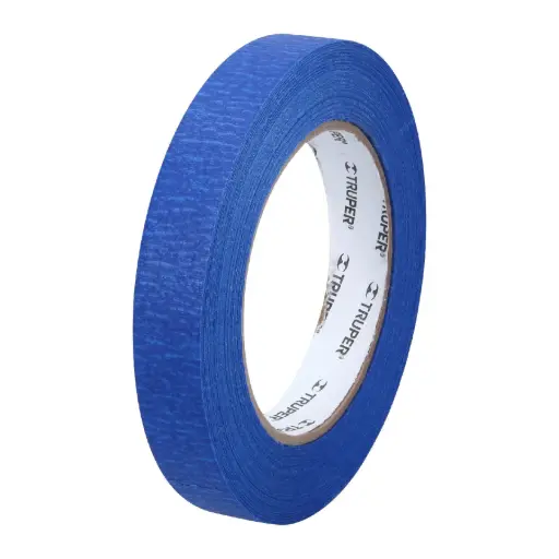 [12621] Cinta masking tape azul de 3/4" x 50 m para pintor, Truper
