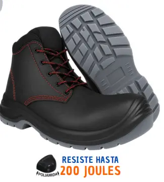 Bota Industrial Mod. 555, Negro, Dieléctrica, Casco de Poliamida, Piel Vacuna, Suela P.U./TPU