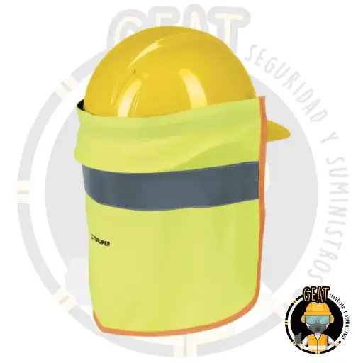 [13165] Cubrenuca para casco, verde con reflejante, Truper