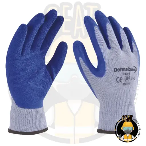 Guante Tipo Japonés con Látex Azul – DermaCare