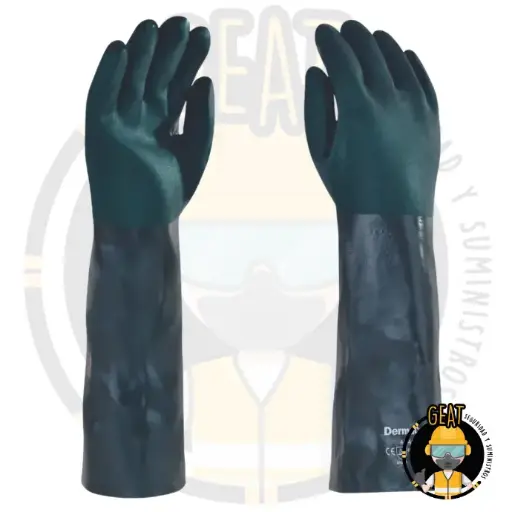 [44-414] Guante Verde con Doble Inmersión de PVC – 14”